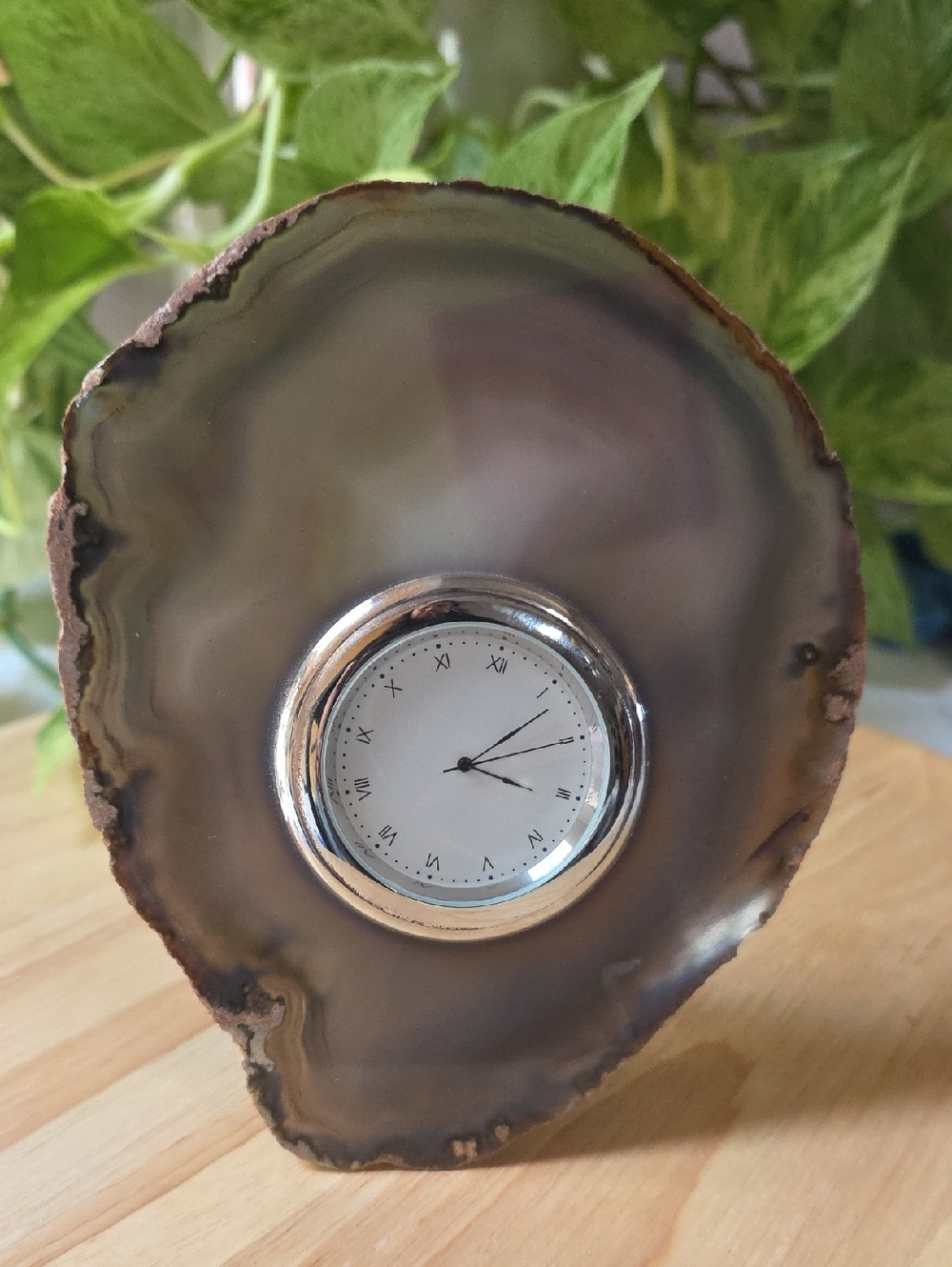 Anna New York Rablabs Stylish agate Decorative Table Accent  slice clock